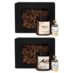 Amber 8 Oz Candle With Matches Set