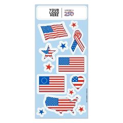America 250 Tm Patriotic Sticker Sheet W/ Flags