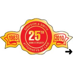 Anniversary - Ribbon - Embossed Roll Labels