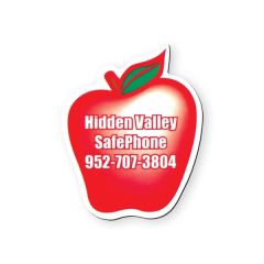 Apple Shape Vinyl Magnet 2 1/4 Inch X 2 Inch