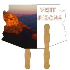 Arizona State Shape Hand Fan Full Color 2 Sides