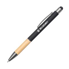 Assia Metal Pen W/Bamboo Grip & Black Refill