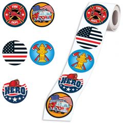 Assorted Firefighter 5-On-A-Roll Stickers - Roll Of 200