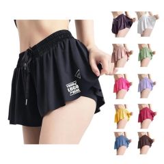 Athletic 2 In 1 Flowy Running Shorts For Women