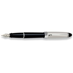 Aurora Ipsilon Chrome Plated Cap / Black Barrel Fountain Pen