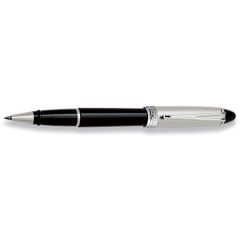 Aurora Ipsilon Chrome Plated Cap W/ Black Barrel Rollerball