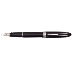 Aurora Ipsilon Deluxe Black W/ Chrome Trim Fountain Pen