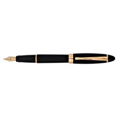 Aurora Ipsilon Satin Black Fountain Pen Rose Gold Trim
