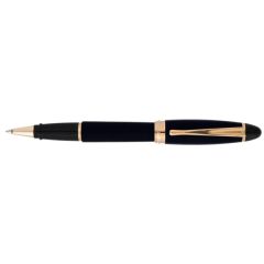 Aurora Ipsilon Satin Black Rollerball Pen Rose Gold Appts
