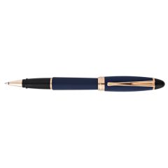 Aurora Ipsilon Satin Blue Rollerball Pen Rose Gold Trim