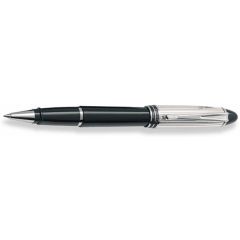Aurora Ipsilon Sterling Silver Cap / Black Barrel Rollerball