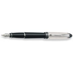Aurora Ipsilon Sterling Silver Cap/Black Barrel Fountain Pen
