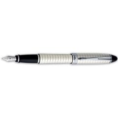 Aurora Sterling Silver Quadra Pattern Fountain Pen