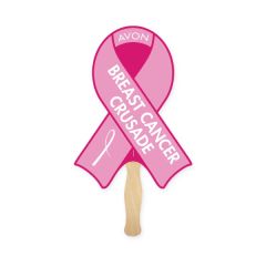 Awareness Ribbon Shape Full Color 1 Sided Hand Fan