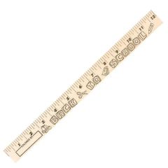 Back-To-School U Color Rulers - Natural Wood Finish