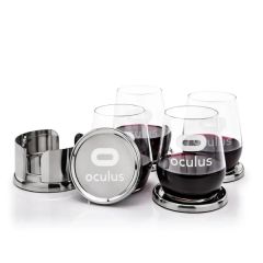 Baldoni Coasters & Germain Stemless Wine Set