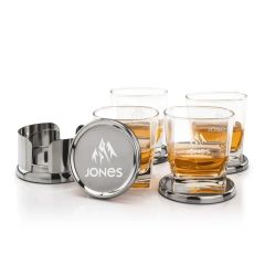 Baldoni Coasters & Sterling On-The-Rocks Set
