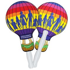 Balloon/Light Bulb Hand Fan Full Color 2 Sides