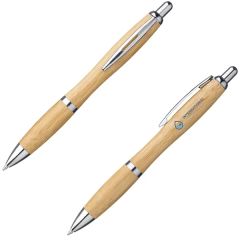 Bamboo-05 Retractable Eco-Friendly Pens With Chrome Trims