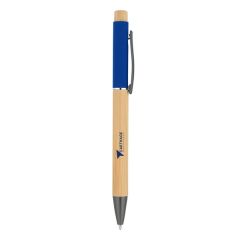 Bamboo Barrel With Gunmetal Clip Pen