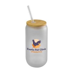 Bamboo Frosted Glass Tumbler