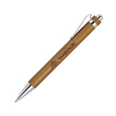 Bamboo-I Retractable Eco-Friendly Pens With Chrome Trims