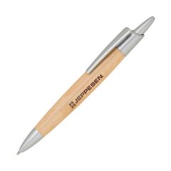 Bamboo-I Retractable Eco-Friendly Pens With Chrome Trims