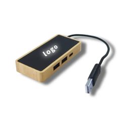 Bamboo LED Logo Light Up Hub