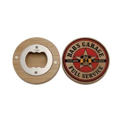 Bamboo Magnetic Bottle Opener, Full Color Digital