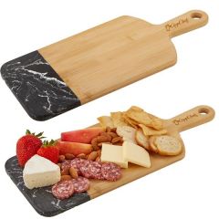 Bamboo & Marble Cutting Board With Handle