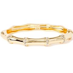 Bamboo Rhinestone Hinged Bracelet