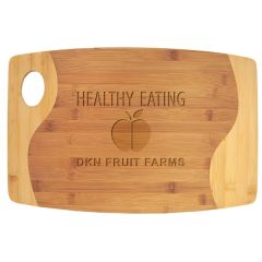 Bamboo Two Tone Cutting Board With Handle