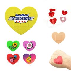 Bandage - Full Color Printed Heart Shape 1.37 Inch X 1.49 Inch