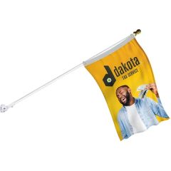 Banner Kit With 2 Ft X 3 Ft Flag and White Bracket