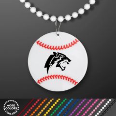 Baseball Medallion With Beaded Necklace Non Light Up