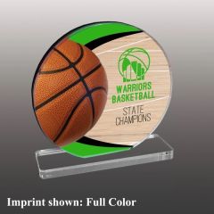 Basketball Themed Acrylic Award - Full Color