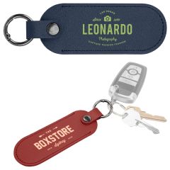 Bates Leatherette Key Tag With Carabiner