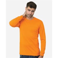 Bayside Unisex USA-Made 50/50 Long Sleeve Pocket T-Shirt