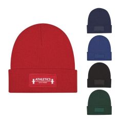 Beanie With Knitted Patch And Cuff