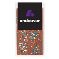 Belgian Chocolate Bars - Rainbow Nonpareil Sprinkles - 1 Oz