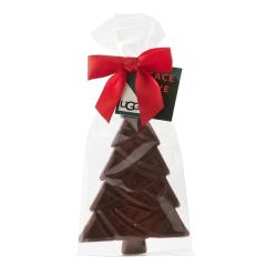 Belgian Chocolate Holiday Tree In Bow Bag - Dark Chocolate