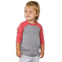 Bella Canvas Toddler Three-Quarter Sleeve Baseball Tee