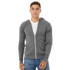 Bella Canvas Unisex Triblend Lightweight Full-Zip Hoode