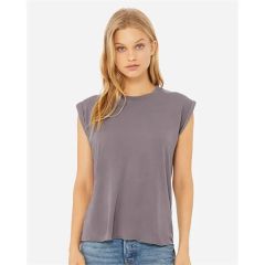 Bella Canvas Women's Flowy Rolled Cuffs Muscle Tee
