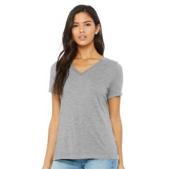 Bella Canvas Women's Relaxed Heather Cvc V-Neck Tee