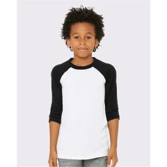 Bella Canvas Youth Three-Quarter Sleeve Baseball Tee