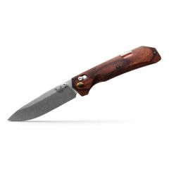 Benchmade Grizzly Creek Stabilized Wood Knife With Orange Accents