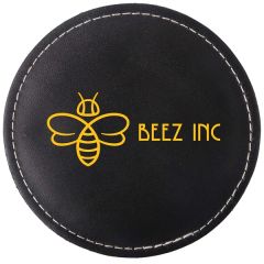 Benson Bonded Leather Round Coaster