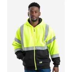 Berne Apparel Men's Hi-Vis Class 3 Color Block Full-Zip H