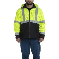 Berne Apparel Men's Tall Hi-Vis Class 3 Hooded Soft Shell